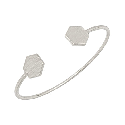 The Hexagon Cuff Bracelet - Silver